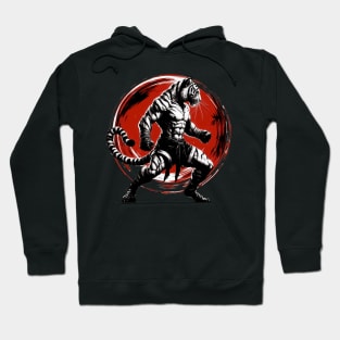 Muay Thai Boxer Tiger Sumie Ink Art Hoodie